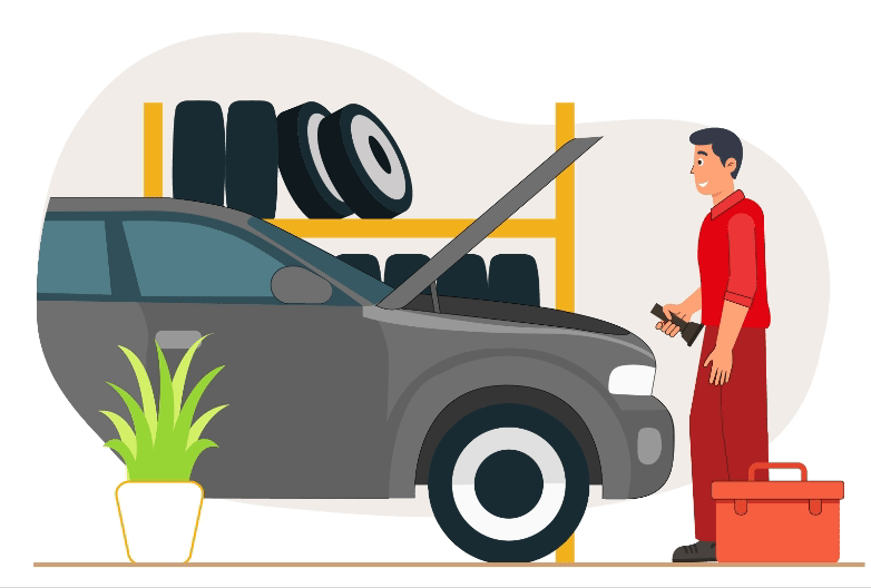 apfeld-karriere-autowerkstatt KFZ Mechatroniker überprüft Auto